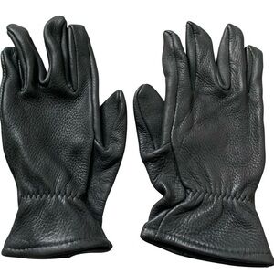 VINTAGE DEERSKIN BLACK LEATHER GLOVES LADIES SZ 6 MADE IN USA Luxury Leather